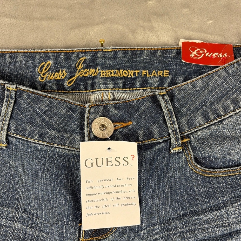 Guess Jeans Belmont Flare Blue Denim Medium Wash Low Rise Size 27 Q718N171 NEW - Picture 2 of 8
